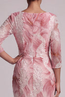 Laden Sie das Bild in den Galerie-Viewer, Blush Pailletten 3/4-Ärmel Meerjungfrauen Kleid Mutter der Braut