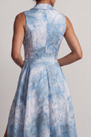 Laden Sie das Bild in den Galerie-Viewer, Lake Blue Notched Revers Eine Linie Mutter der Braut Kleid
