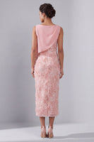 Laden Sie das Bild in den Galerie-Viewer, Rouge, Bateau-Halsscheide, Pailletten-Midi-Mutter der Braut, Kleid