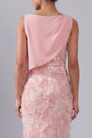Laden Sie das Bild in den Galerie-Viewer, Rouge, Bateau-Halsscheide, Pailletten-Midi-Mutter der Braut, Kleid