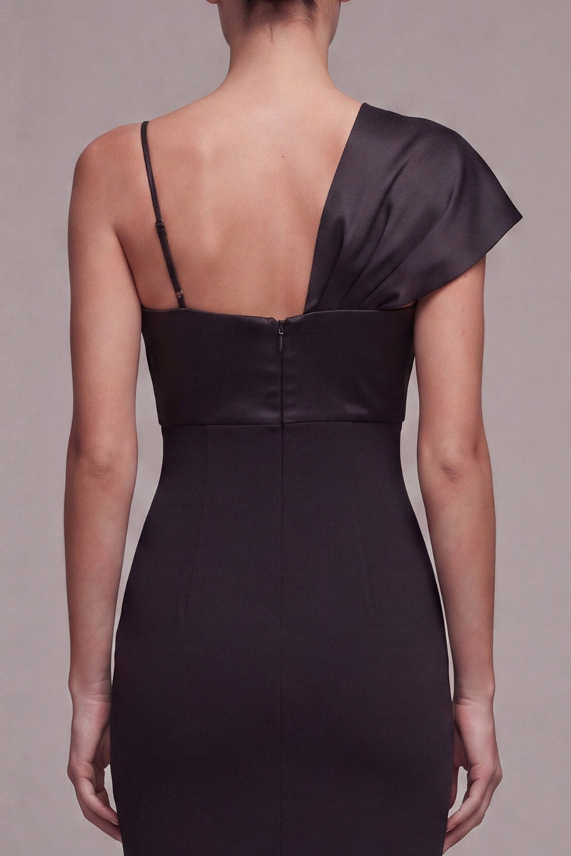 Laden Sie das Bild in den Galerie-Viewer, Meerjungfrauen-Spaghettiträger Midi Black-Tie-Kleid mit Schleife