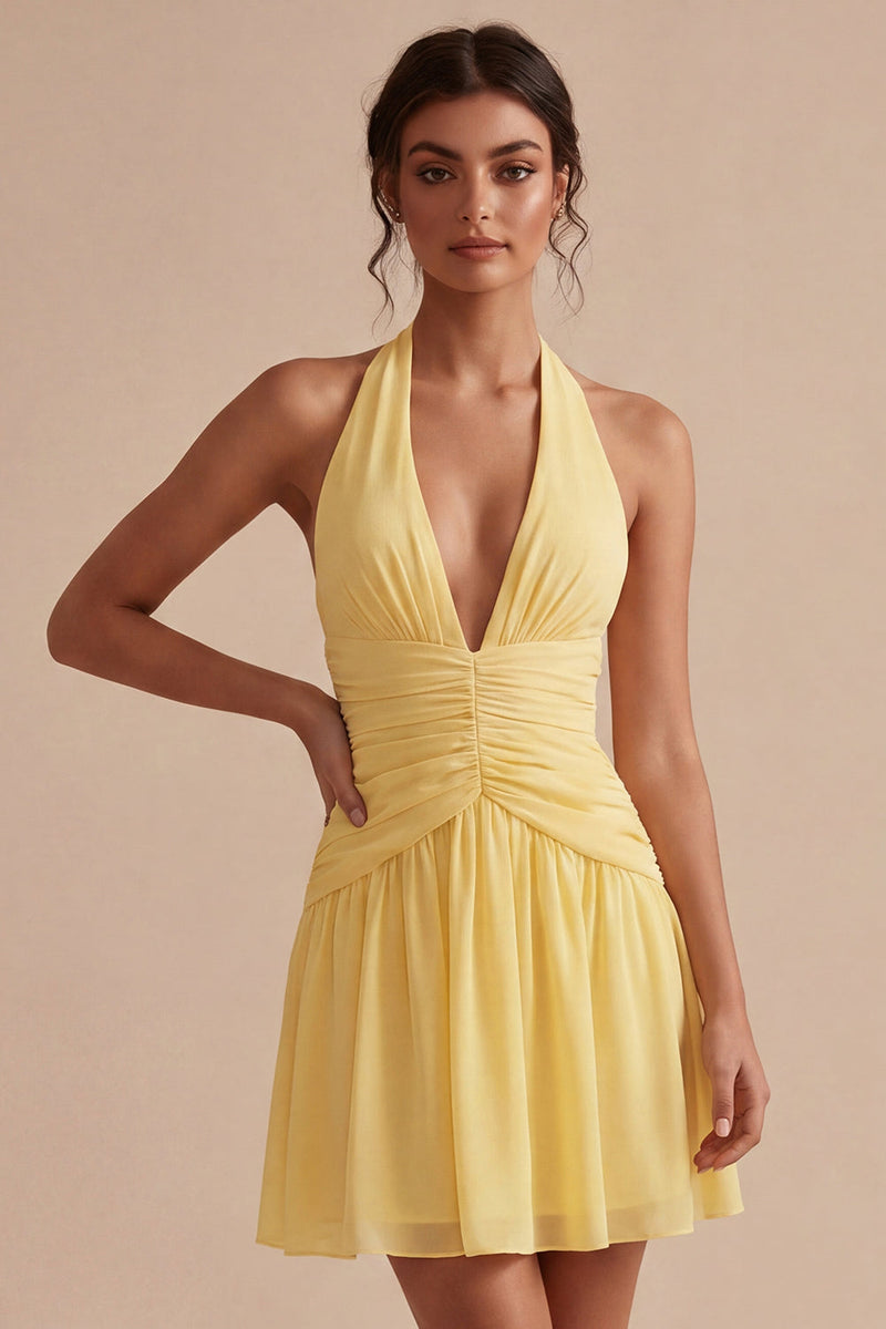 Laden Sie das Bild in den Galerie-Viewer, Ein linienkurzes Narzissenhalter, rückenloses Abschlusskleid