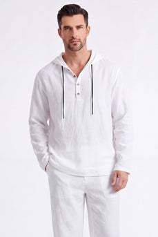 Lässige Zweiteilige Outfits Leichtes Langarm Kapuzenhemd und lockere Hosen