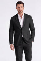 Laden Sie das Bild in den Galerie-Viewer, Beige Leinenjacke mit Notched Revers Herrenjacke