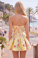 Laden Sie das Bild in den Galerie-Viewer, Satin A-Line blaues Sweetheart Blumenkorsett Homecoming-Kleid