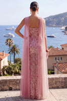 Laden Sie das Bild in den Galerie-Viewer, Dusty Rose trägerloses Meerjungfrauen-Maxikleid mit Perlen und Schlitz