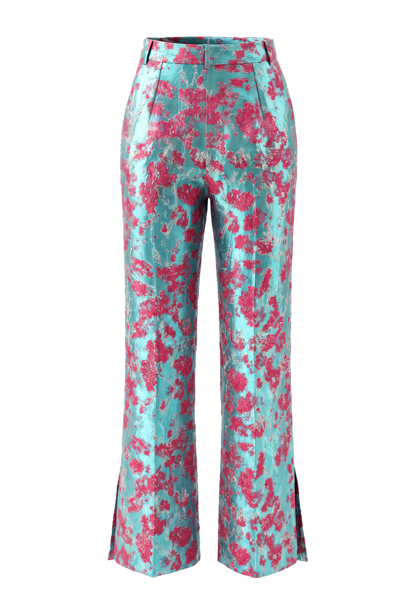 Laden Sie das Bild in den Galerie-Viewer, Staubgrüne Offene 2-teilige Slim Fit Blumenanzüge für Frauen