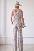 Laden Sie das Bild in den Galerie-Viewer, 2-teilige Blue Flower einreihige Jacquard Damenanzüge