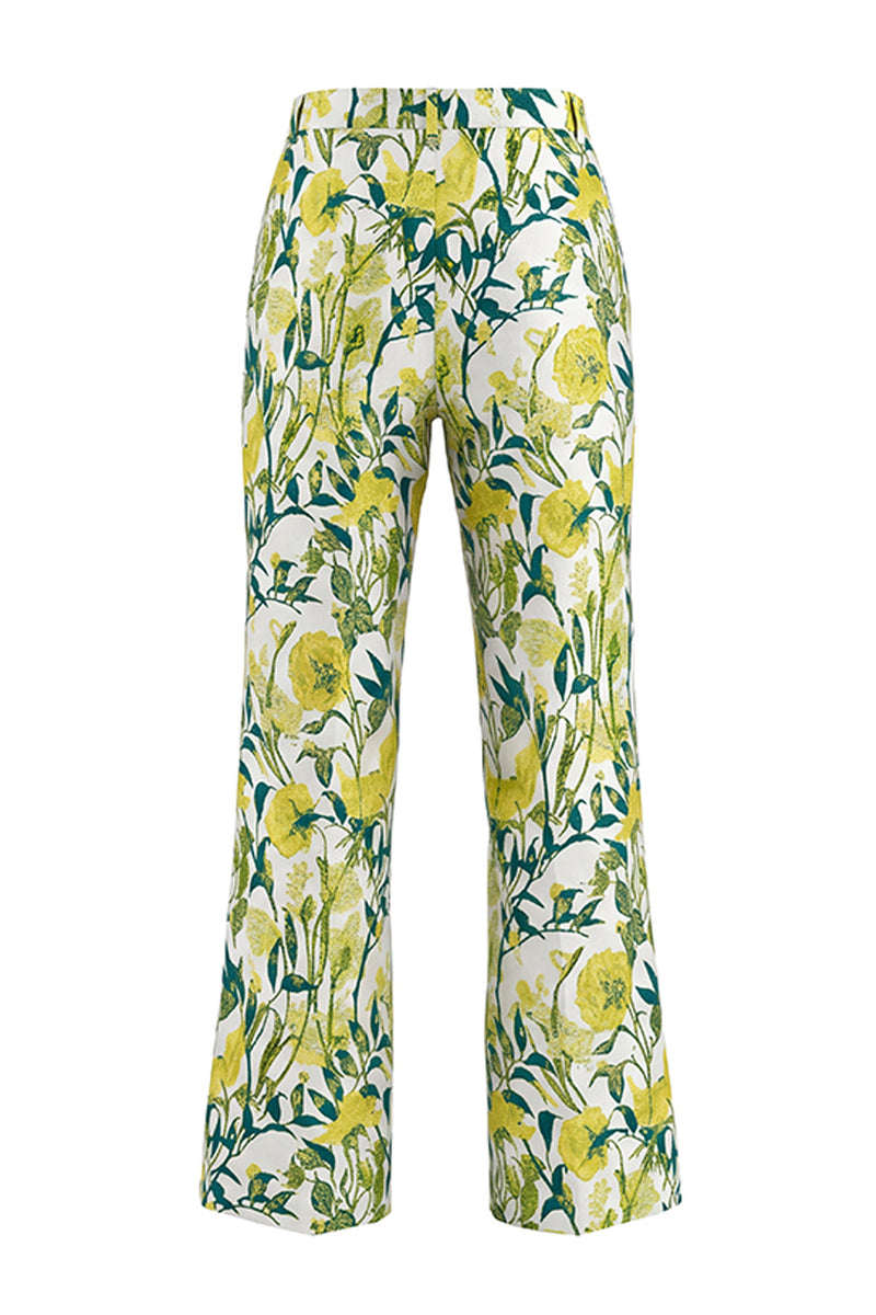 Laden Sie das Bild in den Galerie-Viewer, Graublaue Jacquard Blumen Zweiteiler Damenanzüge mit Spitzrevers
