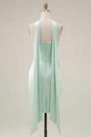 Laden Sie das Bild in den Galerie-Viewer, Mint trägerloses, korsettfarbenes Korsett-Homecoming-Kleid mit Schlitz