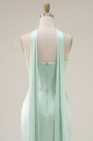 Laden Sie das Bild in den Galerie-Viewer, Mint trägerloses, korsettfarbenes Korsett-Homecoming-Kleid mit Schlitz
