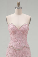 Laden Sie das Bild in den Galerie-Viewer, Sweetheart Pink Bodycon Homecoming-Kleid mit Perlen