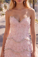 Laden Sie das Bild in den Galerie-Viewer, Sweetheart Pink Bodycon Homecoming-Kleid mit Perlen