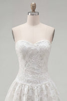 Laden Sie das Bild in den Galerie-Viewer, A-Line weißes Sweetheart Blumen-Homecoming-Kleid