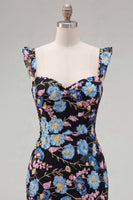 Laden Sie das Bild in den Galerie-Viewer, Gelbes, geblümtes Pailletten, besticktes Sweetheart Bodycon Homecoming-Kleid