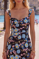 Laden Sie das Bild in den Galerie-Viewer, Gelbes, geblümtes Pailletten, besticktes Sweetheart Bodycon Homecoming-Kleid