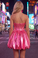 Laden Sie das Bild in den Galerie-Viewer, Metallicgrünes A-Line-Sweetheart-Korsett mit Falten Homecoming-Kleid
