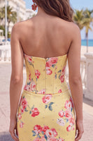 Laden Sie das Bild in den Galerie-Viewer, Sweetheart Gelbes, mit Perlen besetztes, geperltes enges, enges Homecoming-Kleid