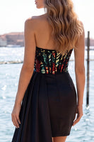 Laden Sie das Bild in den Galerie-Viewer, Sweetheart Red Bodycon transparentes Korsett mit gerafften Pailletten Homecoming-Kleid mit Schärpe