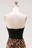 Laden Sie das Bild in den Galerie-Viewer, Schwarz-Leoparden-Bodycon Sweetheart Kurzes Homecoming-Kleid