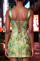 Laden Sie das Bild in den Galerie-Viewer, Rouge Bodycon Neckholder-Korsett, Spitzen-Rücken, gerafftes Homecoming-Kleid mit Schärpe