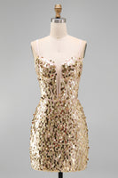 Laden Sie das Bild in den Galerie-Viewer, Glitzerndes Mintgrünes Bodycon Korsett Schnürung hinten Pailletten Kurzes Abendkleid