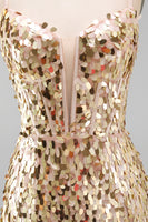 Laden Sie das Bild in den Galerie-Viewer, Glitzerndes Mintgrünes Bodycon Korsett Schnürung hinten Pailletten Kurzes Abendkleid