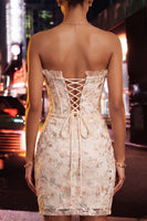 Laden Sie das Bild in den Galerie-Viewer, Grünes Sweetheart-Korsett-Rüschen-Bodycon-Runden-Spitzen-Zurück-Homecoming-Kleid