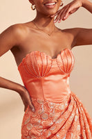 Laden Sie das Bild in den Galerie-Viewer, Hellgelbe Bodycon Sweetheart mit gerafften Pailletten Schnürung Back-Homecoming-Kleid mit Schärpe
