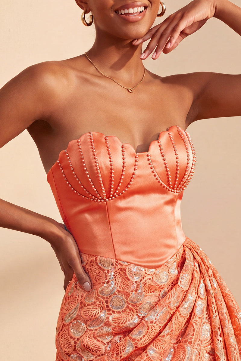 Laden Sie das Bild in den Galerie-Viewer, Hellgelbe Bodycon Sweetheart mit gerafften Pailletten Schnürung Back-Homecoming-Kleid mit Schärpe