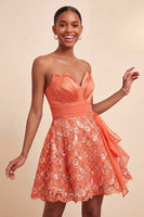 Laden Sie das Bild in den Galerie-Viewer, Himmelblaue A-Linie Sweetheart Pailletten Schnürung Back-Homecoming-Kleid mit Schärpe
