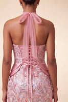 Laden Sie das Bild in den Galerie-Viewer, Lila Halterhals Bodycon Pailletten Kurzes Homecoming-Kleid mit Schnürung hinten