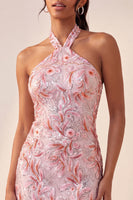 Laden Sie das Bild in den Galerie-Viewer, Bodycon Helllila Neckholderhals Pailletten Schnürung Back-Homecoming-Kleid