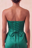 Laden Sie das Bild in den Galerie-Viewer, Trägerloses Hellviolettes Bodycon Schnürung Perlen Gerafftes Kurzes Abendkleid