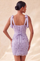 Laden Sie das Bild in den Galerie-Viewer, Dusty Sage Bodycon Korsett, Peals Blumenträger mit Schleifen, Homecoming-Kleid mit Schnürung hinten