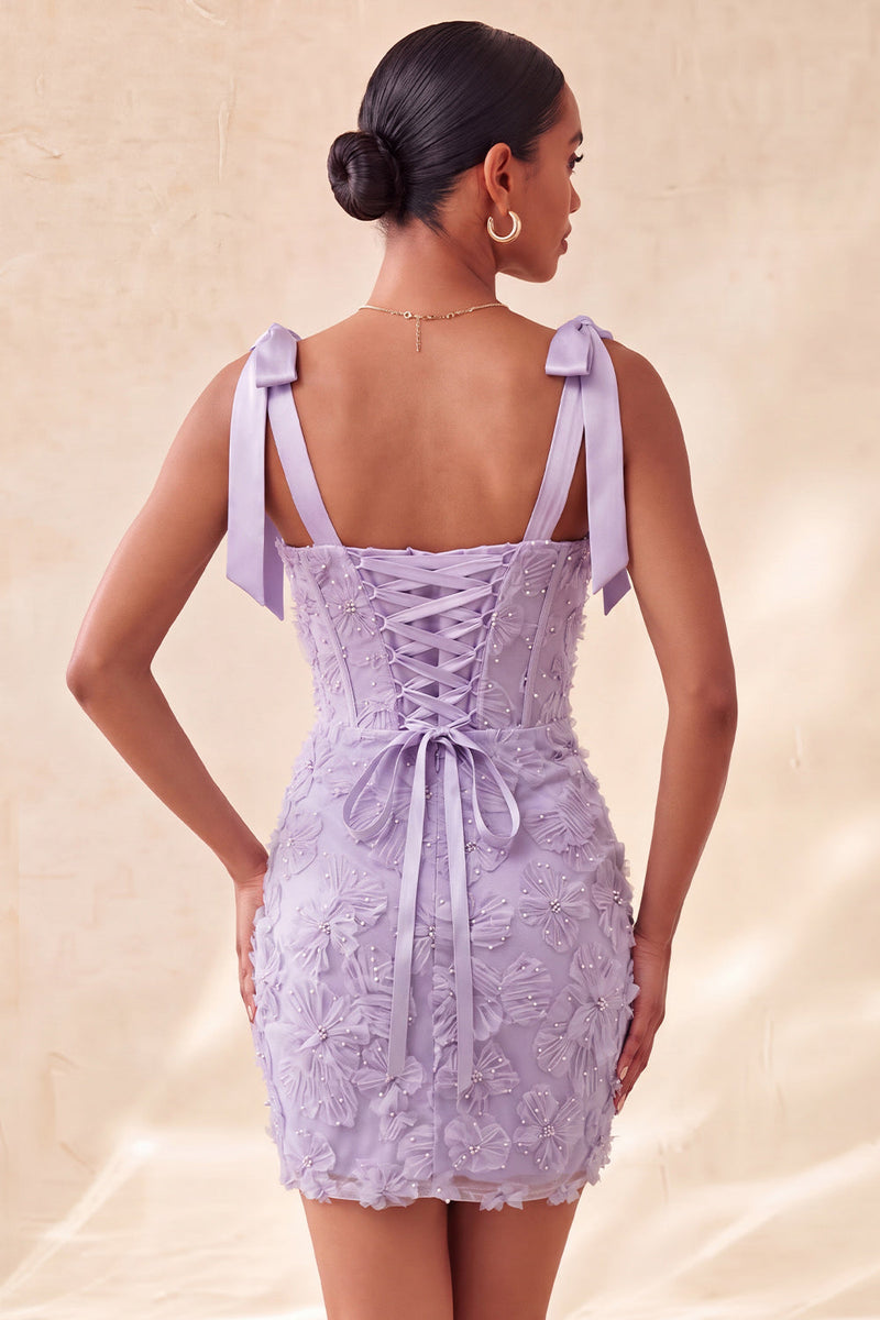Laden Sie das Bild in den Galerie-Viewer, Dusty Sage Bodycon Korsett, Peals Blumenträger mit Schleifen, Homecoming-Kleid mit Schnürung hinten