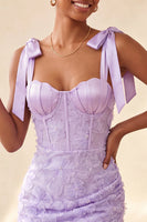 Laden Sie das Bild in den Galerie-Viewer, Dusty Sage Bodycon Korsett, Peals Blumenträger mit Schleifen, Homecoming-Kleid mit Schnürung hinten