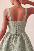 Laden Sie das Bild in den Galerie-Viewer, A-Linie Jacquard Gelbes Blumenspitzen-Heimkehrkleid mit Schleife