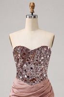 Laden Sie das Bild in den Galerie-Viewer, Sweetheart Champagner Pailletten Bodycon Mini-Homecoming-Kleid