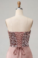 Laden Sie das Bild in den Galerie-Viewer, Sweetheart Champagner Pailletten Bodycon Mini-Homecoming-Kleid