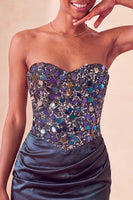 Laden Sie das Bild in den Galerie-Viewer, Sweetheart Champagner Pailletten Bodycon Mini-Homecoming-Kleid