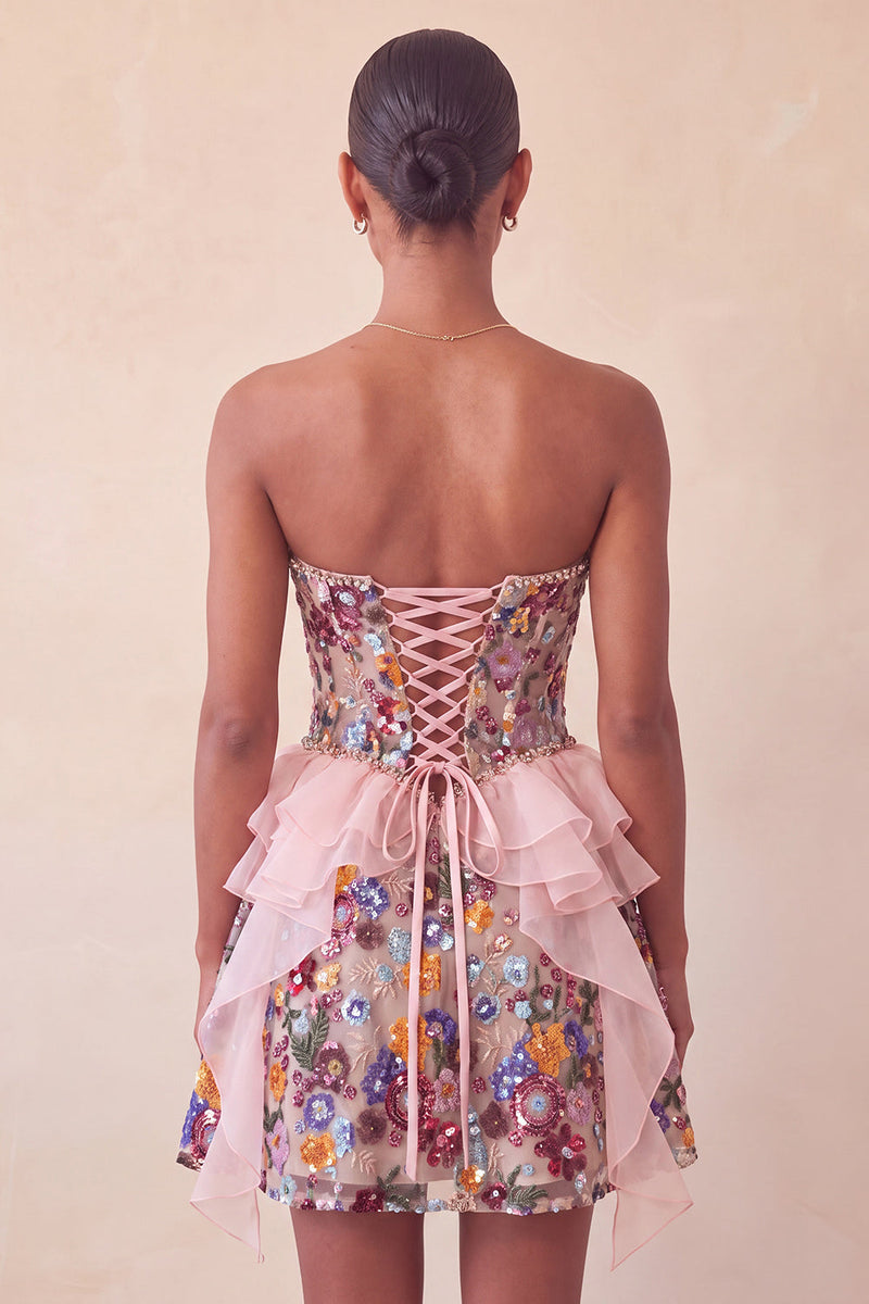Laden Sie das Bild in den Galerie-Viewer, Salbeigrünes Sweetheart-Korsett A-Line Kurzes Homecoming-Kleid mit Pailletten