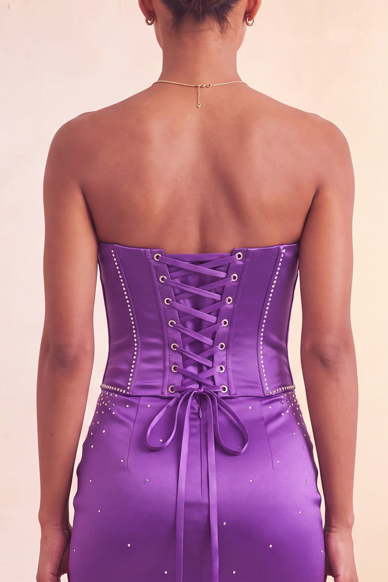Laden Sie das Bild in den Galerie-Viewer, Trägerloses Bodycon Lake Blue Perlen-Kurzes Homecoming-Kleid mit Rüschen