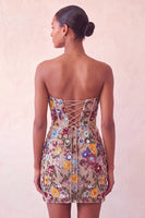Laden Sie das Bild in den Galerie-Viewer, Rosa Sweetheart Bodycon Pailletten-Homecoming-Kleid mit Schnürung hinten
