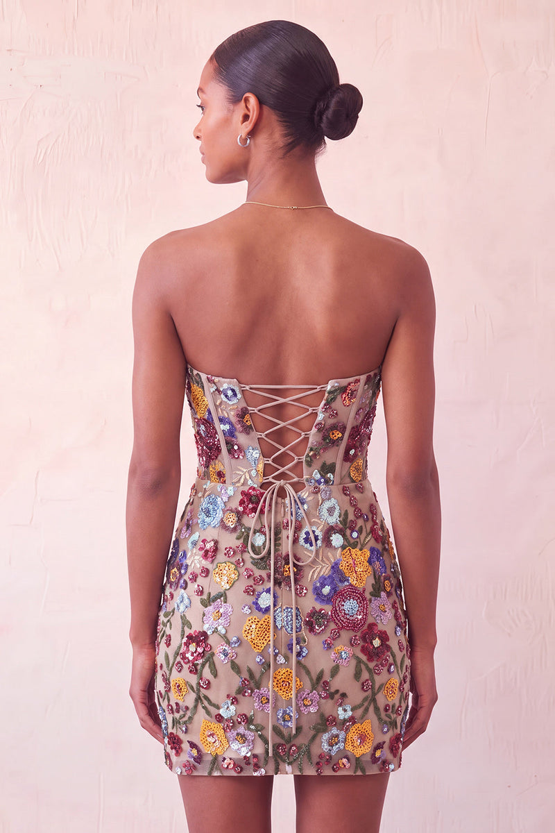 Laden Sie das Bild in den Galerie-Viewer, Rosa Sweetheart Bodycon Pailletten-Homecoming-Kleid mit Schnürung hinten