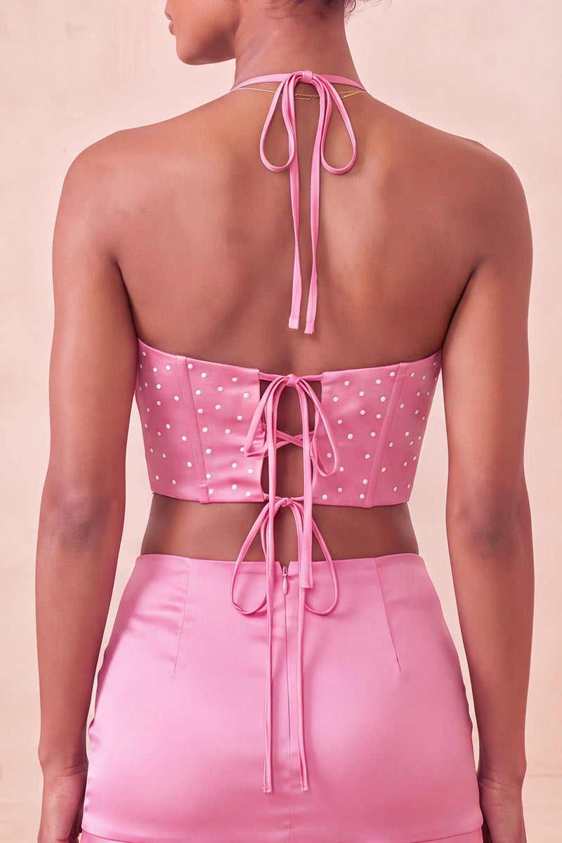Laden Sie das Bild in den Galerie-Viewer, Schwarzes Neckholder-Cut-Out-Mini-Homecoming-Kleid mit Rüschen