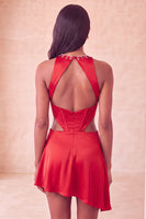 Laden Sie das Bild in den Galerie-Viewer, Schwarzes A-Linien-Korsett-Kurzzeit-Homecoming-Kleid