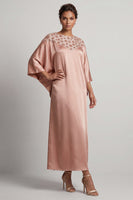 Laden Sie das Bild in den Galerie-Viewer, Blauer Rundhals-Midi-Mutter-der-Braut-Kleid mit Pailletten