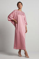 Laden Sie das Bild in den Galerie-Viewer, Blauer Rundhals-Midi-Mutter-der-Braut-Kleid mit Pailletten
