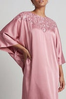 Laden Sie das Bild in den Galerie-Viewer, Blauer Rundhals-Midi-Mutter-der-Braut-Kleid mit Pailletten